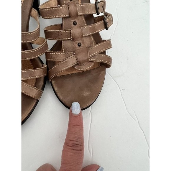 Soft Womens Solana Sandal 7 W Wide Buckle Strappy Heels Brown Leather G… - Picture 8 of 10